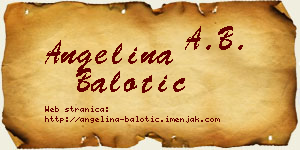 Angelina Balotić vizit kartica
